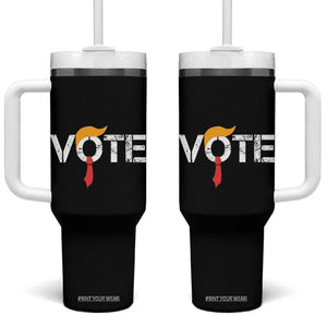 Trump Hair Tie Tumbler With Handle Vote Funny President TB10 One Size: 40 oz Black Print Your Wear