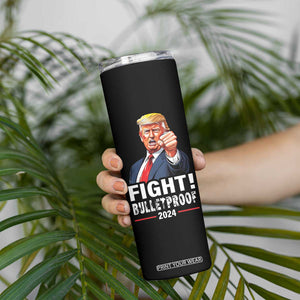 Trump 2024 Skinny Tumbler Fight BulletProof At Election Rally American TB10 Print Your Wear