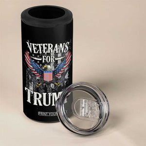 Veterans For Trump 2024 Election 4 in 1 Can Cooler Tumbler American Flag Eagle Grandpa Dad Gifts TB10 Print Your Wear