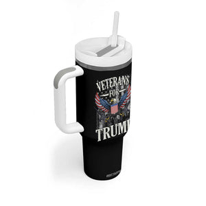 Veterans For Trump 2024 Election Tumbler With Handle American Flag Eagle Grandpa Dad Gifts TB10 Print Your Wear
