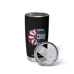 Kamala Harris Tim Walz 2024 Election Tumbler Cup Feminist LGBT Rights Sunflower Peace Love Equality Hope Diversity American Flag TB10 Print Your Wear