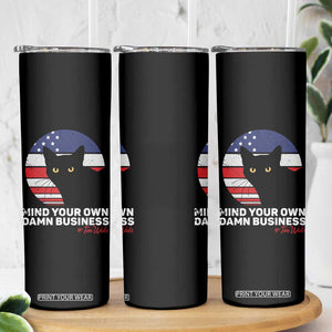 Harris Walz 2024 Election Skinny Tumbler Tim Walzt Mind Your Own Damn Business Cat Ladies Vote for Blue American Flag TB10 Print Your Wear