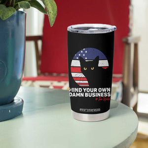 Harris Walz 2024 Election Tumbler Cup Tim Walzt Mind Your Own Damn Business Cat Ladies Vote for Blue American Flag TB10 Print Your Wear