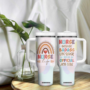 Nurse Gifts For Women Tumbler With Handle Because Badass Life Saver Is Not An Official Job Title TB10 Print Your Wear