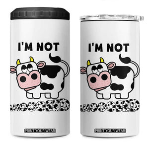Funny Cow Lovers 4 in 1 Can Cooler Tumbler Not Amooosed TB10 One Size: 16 oz White Print Your Wear