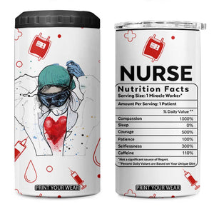 Nurse Gifts for Women 4 in 1 Can Cooler Tumbler Nutrition Facts Rn Lpn Practitioner Nursing School Graduation Gifts TB10 One Size: 16 oz White Print Your Wear