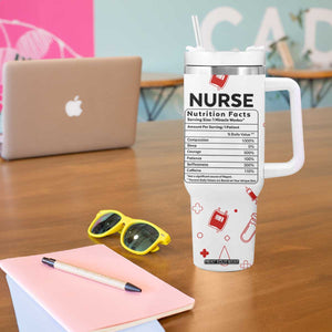 Nurse Gifts for Women Tumbler With Handle Nutrition Facts Rn Lpn Practitioner Nursing School Graduation Gifts TB10 Print Your Wear