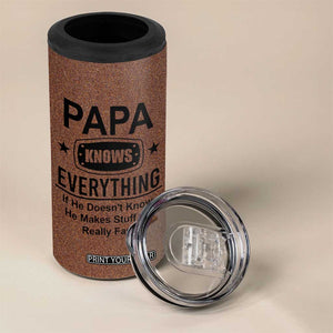 Gifts For Dad 4 in 1 Can Cooler Tumbler Papa Knows Everything Fathers Day TB10 Print Your Wear