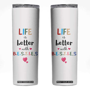 Bestie Gifts Skinny Tumbler Best Friends Friendships BFF Gift TB10 White Print Your Wear