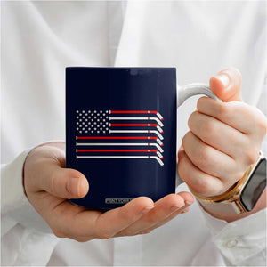 Ice Hockey Coffee Mug Hockey Lovers Fans Coaches Sticks US Flag TB10 Print Your Wear