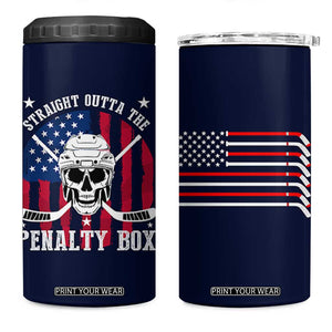 Ice Hockey 4 in 1 Can Cooler Tumbler Hockey Lovers Fans Coaches Sticks US Flag TB10 One Size: 16 oz Navy Print Your Wear