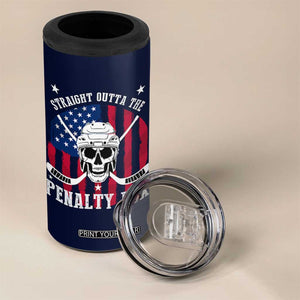 Ice Hockey 4 in 1 Can Cooler Tumbler Hockey Lovers Fans Coaches Sticks US Flag TB10 Print Your Wear