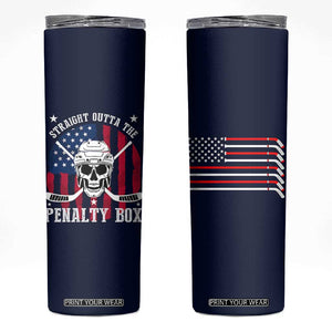 Ice Hockey Skinny Tumbler Hockey Lovers Fans Coaches Sticks US Flag TB10 Navy Print Your Wear