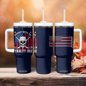 Ice Hockey Tumbler With Handle Hockey Lovers Fans Coaches Sticks US Flag TB10 Print Your Wear