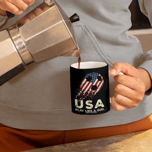 Soccer Girl Coffee Mug Play Like A Girl USA Flag TB10 Print Your Wear