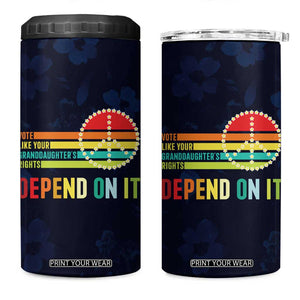 Women's Rights 4 in 1 Can Cooler Tumbler Vote Like Your Daughter's Right Depend On It Voting RBG Quote Floral TB10 One Size: 16 oz Blue Print Your Wear