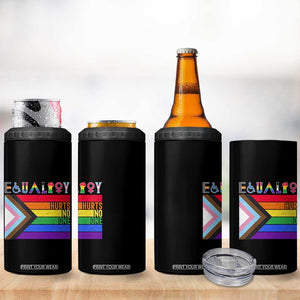 LGBTQ Equality Hurts No One 4 in 1 Can Cooler Tumbler Pride Ally Human Rights Rainbow Flag TB10 Print Your Wear