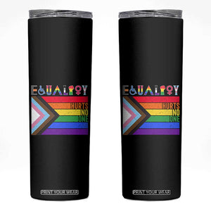 LGBTQ Equality Hurts No One Skinny Tumbler Pride Ally Human Rights Rainbow Flag TB10 Black Print Your Wear