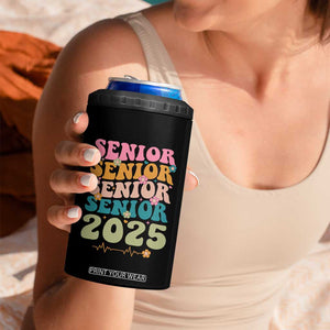 Senior 2025 4 in 1 Can Cooler Tumbler Class of 2025 Graduation Back To School Graduate Retro Groovy TB10 Print Your Wear