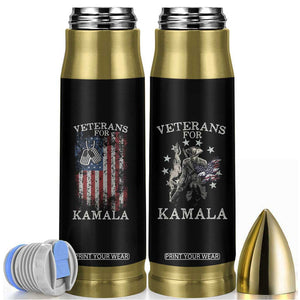 Harris 2024 Election Bullet Tumbler Veterans For Kamala Grandpa Dad Gifts American Flag US Eagle Distressed TB10 Black Print Your Wear
