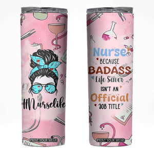 Funny Nurse Gifts for Women Skinny Tumbler Rn Lpn Practitioner Nursing School Graduation Gifts TB10 Pink Print Your Wear