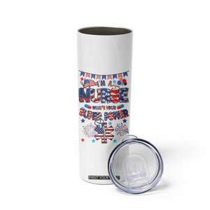 Patriotic Nurse Skinny Tumbler Im a Nurse Superpower 4th Of July American Flag TB10 Print Your Wear