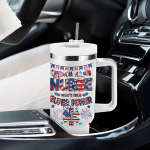 Patriotic Nurse Tumbler With Handle Im a Nurse Superpower 4th Of July American Flag TB10 Print Your Wear