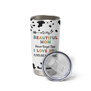 Mothers Day Mom Gifts Tumbler Cup I Love You Mom Gift From Daughter Son Cow Print TB10 Print Your Wear