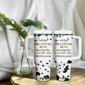 Mothers Day Mom Gifts Tumbler With Handle I Love You Mom Gift From Daughter Son Cow Print TB10 Print Your Wear
