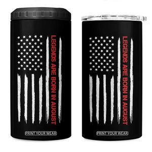 August Birthday Gifts 4 in 1 Can Cooler Tumbler Birthday Gifts Ideas For Men American Flag TB10 One Size: 16 oz Black Print Your Wear