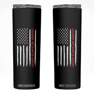 August Birthday Gifts Skinny Tumbler Birthday Gifts Ideas For Men American Flag TB10 Black Print Your Wear