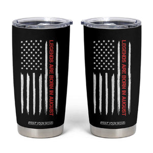 August Birthday Gifts Tumbler Cup Birthday Gifts Ideas For Men American Flag TB10 Black Print Your Wear