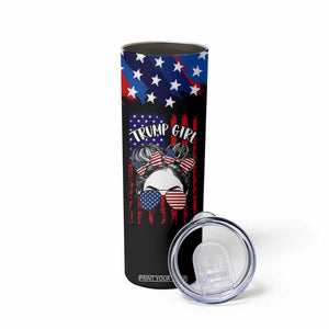 I'm A Trump Girl Skinny Tumbler Get Over It Messy Bun American Flag TB10 Print Your Wear