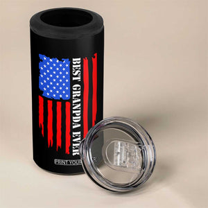 Best Grandpa Ever 4 in 1 Can Cooler Tumbler Grandpa Knows Everything Grandfather Fathers Day Gift US Flag TB10 Print Your Wear