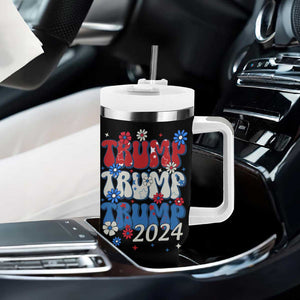 Trump 2024 Tumbler With Handle Retro Groovy 4th of July Patriotic TB10 Print Your Wear