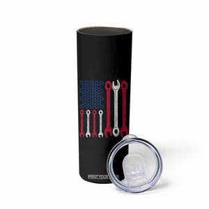 Father's Day Gift Skinny Tumbler If Papa Can't Fix It No One Can USA Flag Mechanic TB10 Print Your Wear
