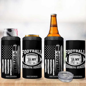 Football 4 in 1 Can Cooler Tumbler Game Day Football Is My Favorite Season Sport Team US American Flag Patriotic TB10 Print Your Wear