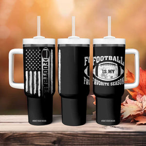 Football Tumbler With Handle Game Day Football Is My Favorite Season Sport Team US American Flag Patriotic TB10 Print Your Wear
