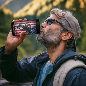 Football Players 4 in 1 Can Cooler Tumbler US American Flag Game Day Sport Team Vintage Patriotic TB10 Print Your Wear