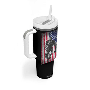 Football Players Tumbler With Handle US American Flag Game Day Sport Team Vintage Patriotic TB10 Print Your Wear
