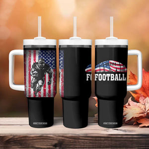 Football Players Tumbler With Handle US American Flag Game Day Sport Team Vintage Patriotic TB10 Print Your Wear