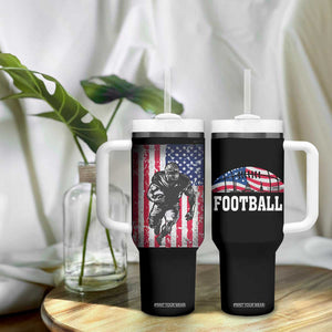 Football Players Tumbler With Handle US American Flag Game Day Sport Team Vintage Patriotic TB10 Print Your Wear