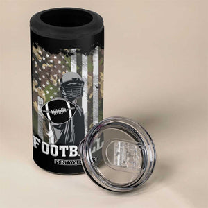 Football Players 4 in 1 Can Cooler Tumbler Camo US American Flag Game Day Sport Team Vintage Patriotic TB10 Print Your Wear