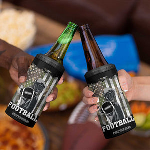 Football Players 4 in 1 Can Cooler Tumbler Camo US American Flag Game Day Sport Team Vintage Patriotic TB10 Print Your Wear