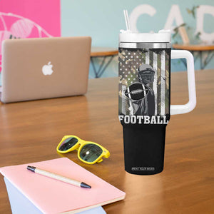 Football Players Tumbler With Handle Camo US American Flag Game Day Sport Team Vintage Patriotic TB10 Print Your Wear