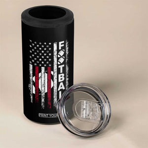 Football American Flag 4 in 1 Can Cooler Tumbler Game Day Sport Team Vintage Patriotic TB10 Print Your Wear