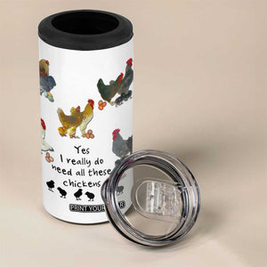 Funny Chicken Gifts 4 in 1 Can Cooler Tumbler Cute Mothers Day Farmhouse Chicken Lovers TB10 Print Your Wear