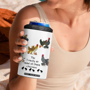 Funny Chicken Gifts 4 in 1 Can Cooler Tumbler Cute Mothers Day Farmhouse Chicken Lovers TB10 Print Your Wear