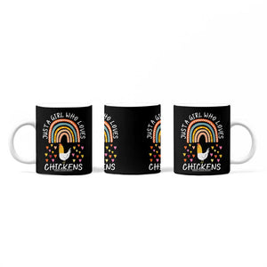 Chicken Gifts Coffee Mug Just A Girl Who Loves Chickens Boho Rainbow Women Girls TB10 Print Your Wear