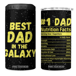 Funny Father's Day Gift For Dad 4 in 1 Can Cooler Tumbler Best Dad In The Galaxy TB10 One Size: 16 oz Black Print Your Wear